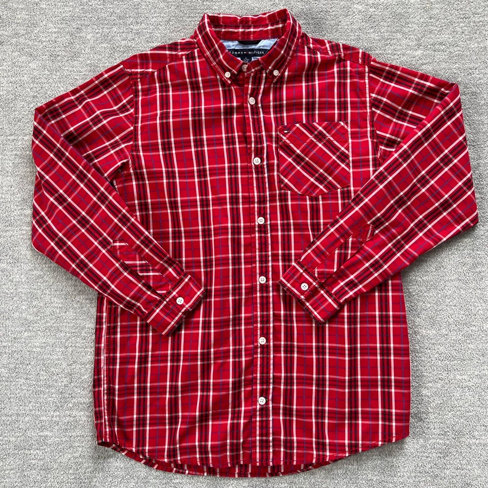 Tommy Hilfiger Red Plaid Buttondown Shirt
